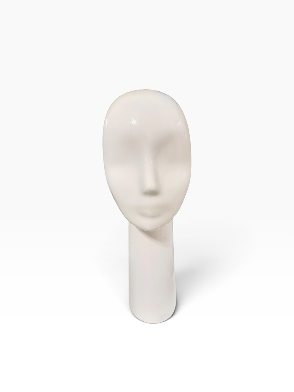 White Ceramic Abstract Face Bust Sculpture - Minimal Home Accent  display piece